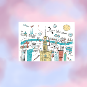 Plakat A4 Panorama Warszawy