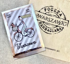 Pocztówka herbaciana - Syrenka na rowerze Earl Grey