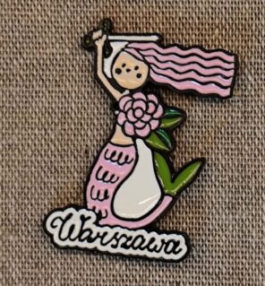 Pin Syrenka Warszawska różowa