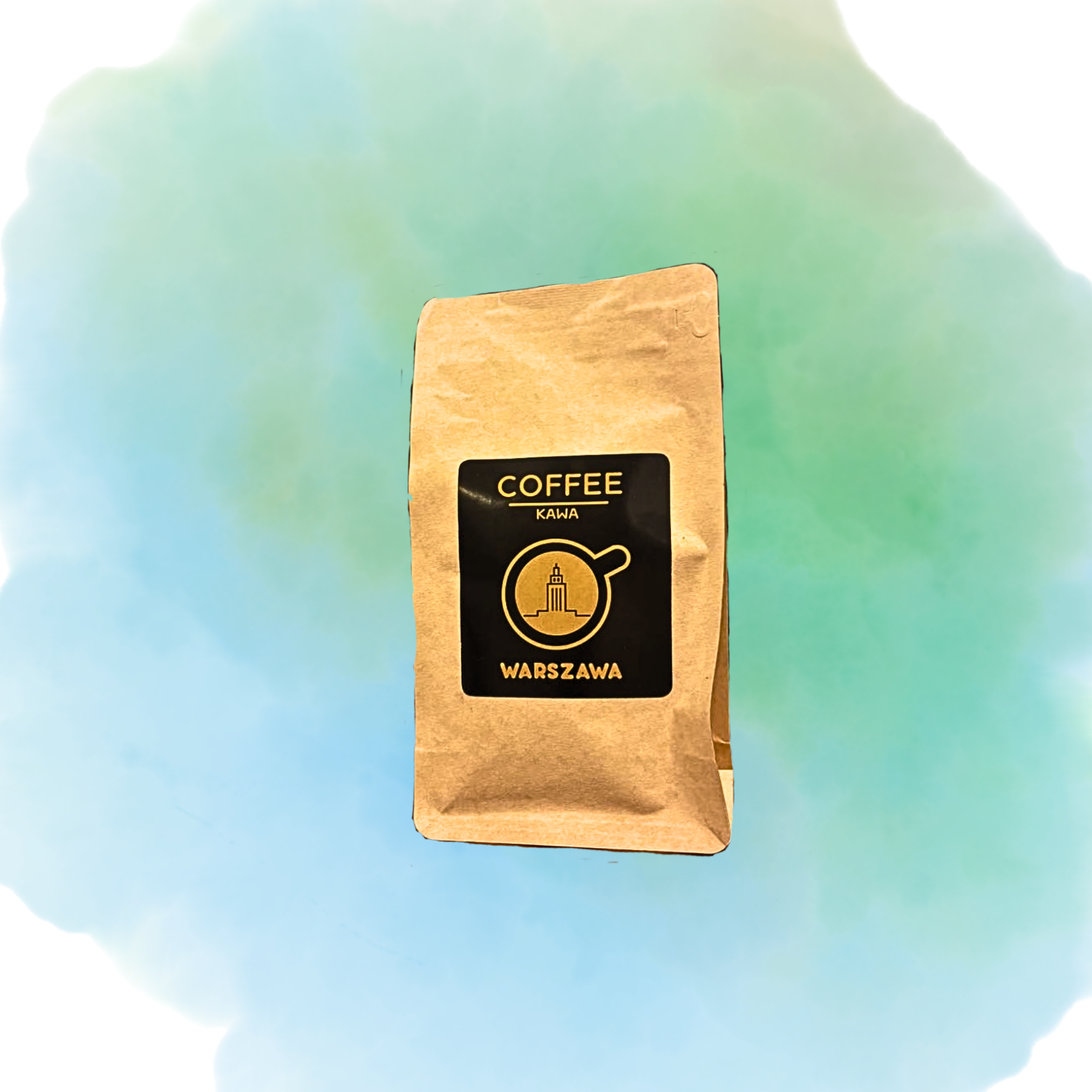 Kawa czarna z motywem pałacu w filiżance