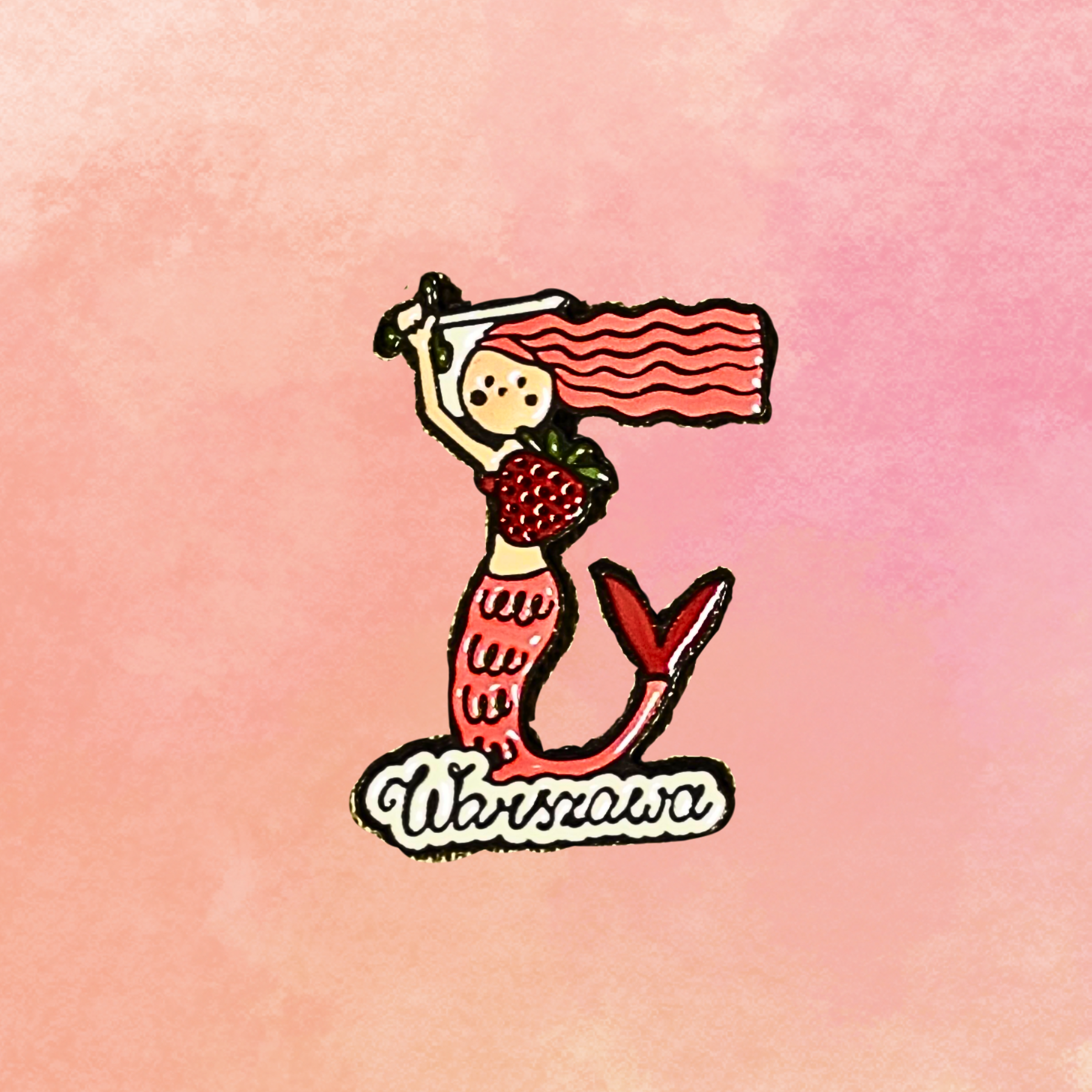 Pin syrenka różowa