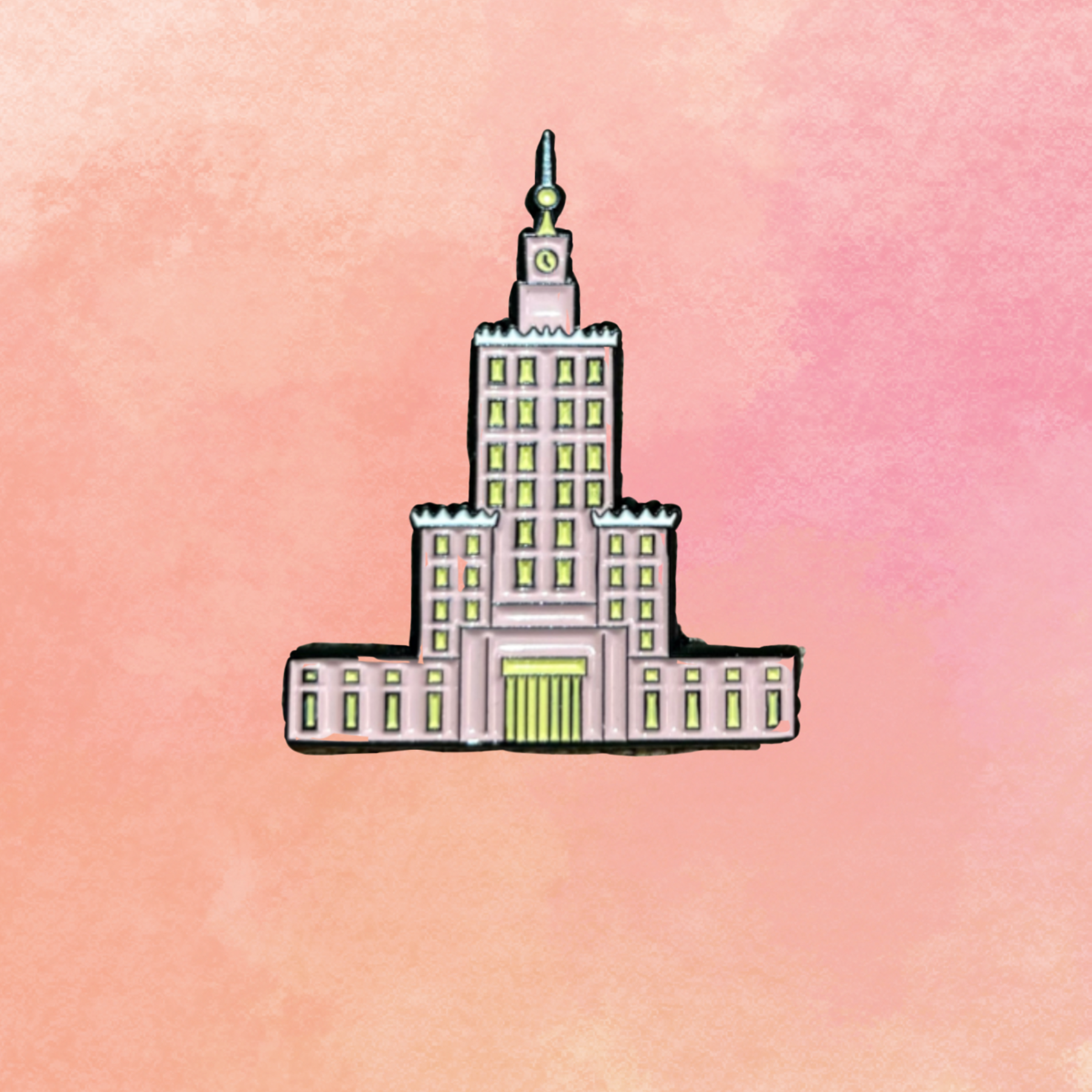 Pin - Pałac Kultury różowy
