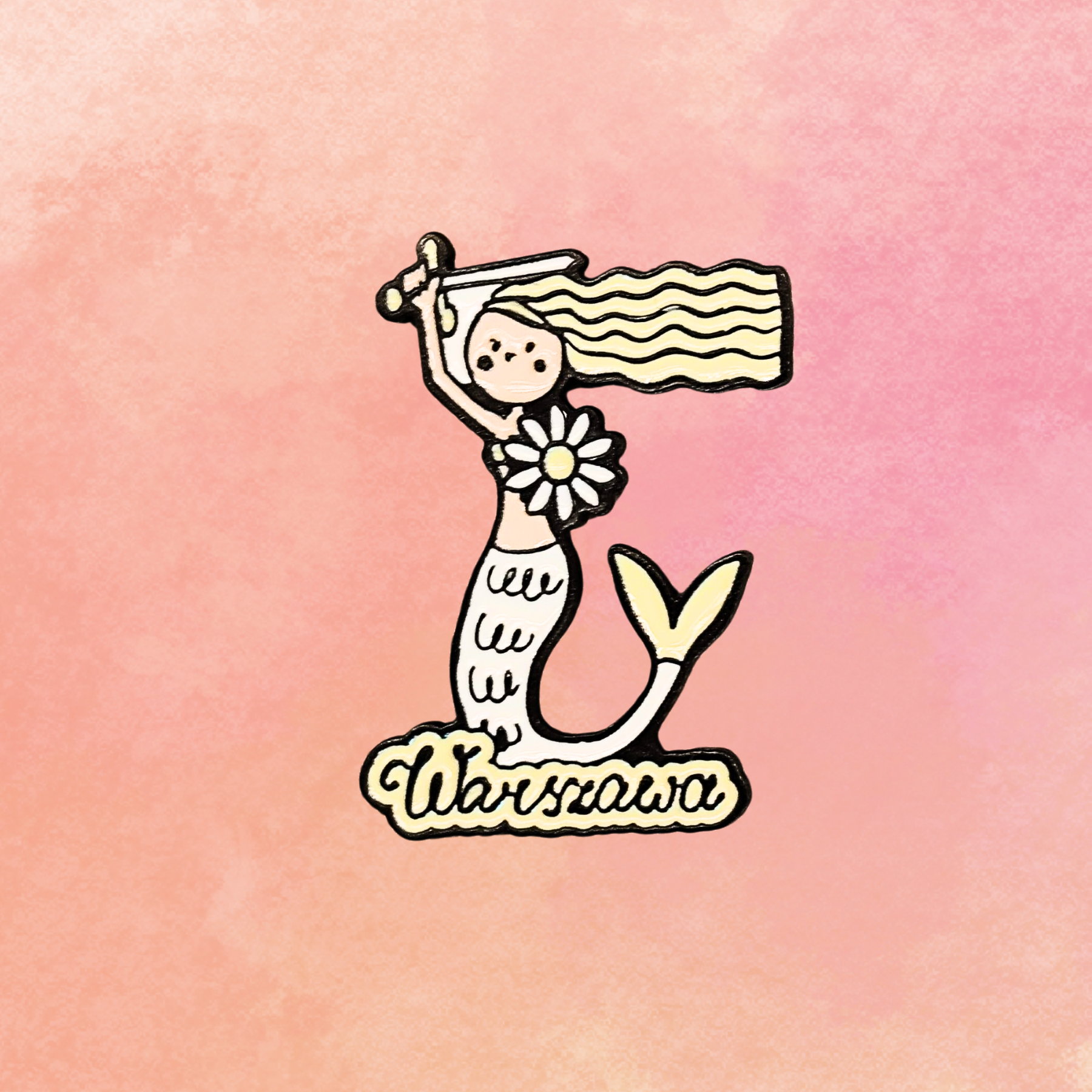 Pin - syrenka biała