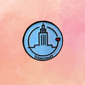Pin warszawski niebieski