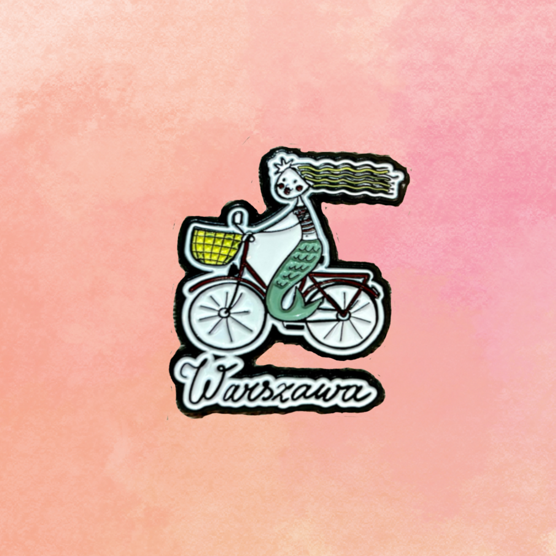 Pin - Syrenka na rowerze