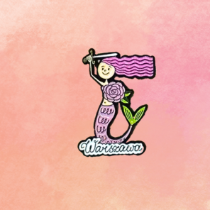 Pin Syrenka Warszawska różowa