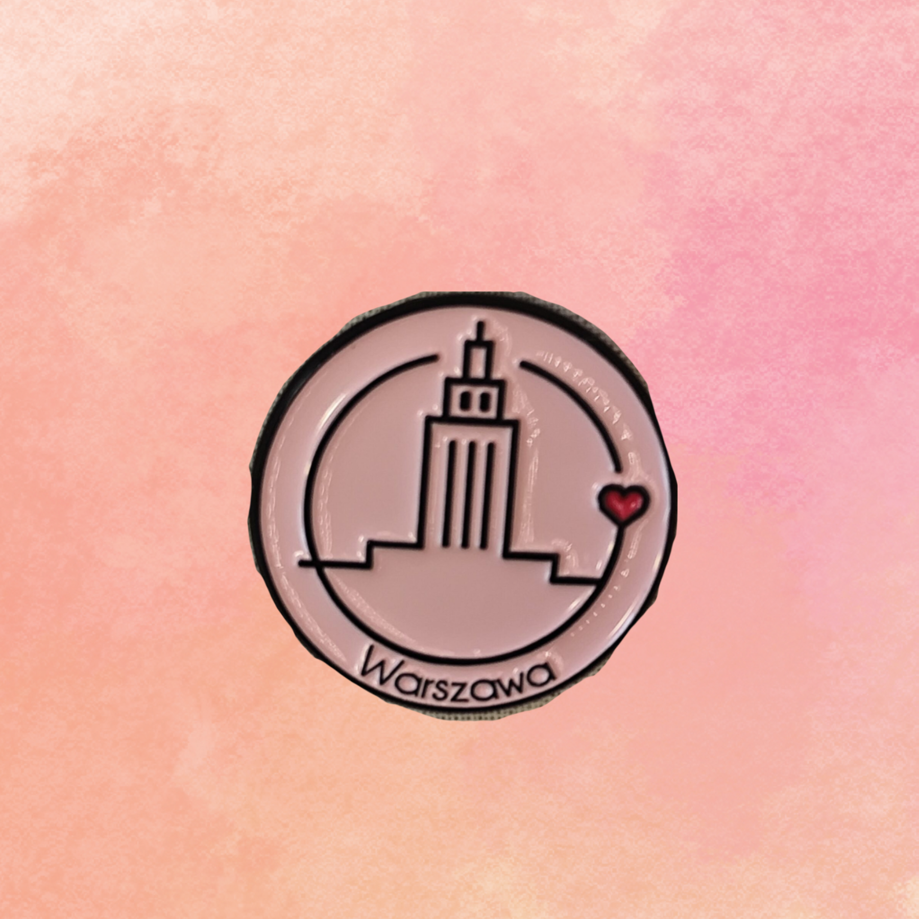 Pin warszawski różowy