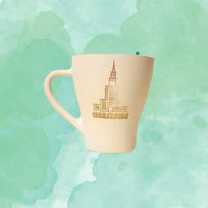 Kubek biały ze złotym środkiem Pałac Kultury i Nauki