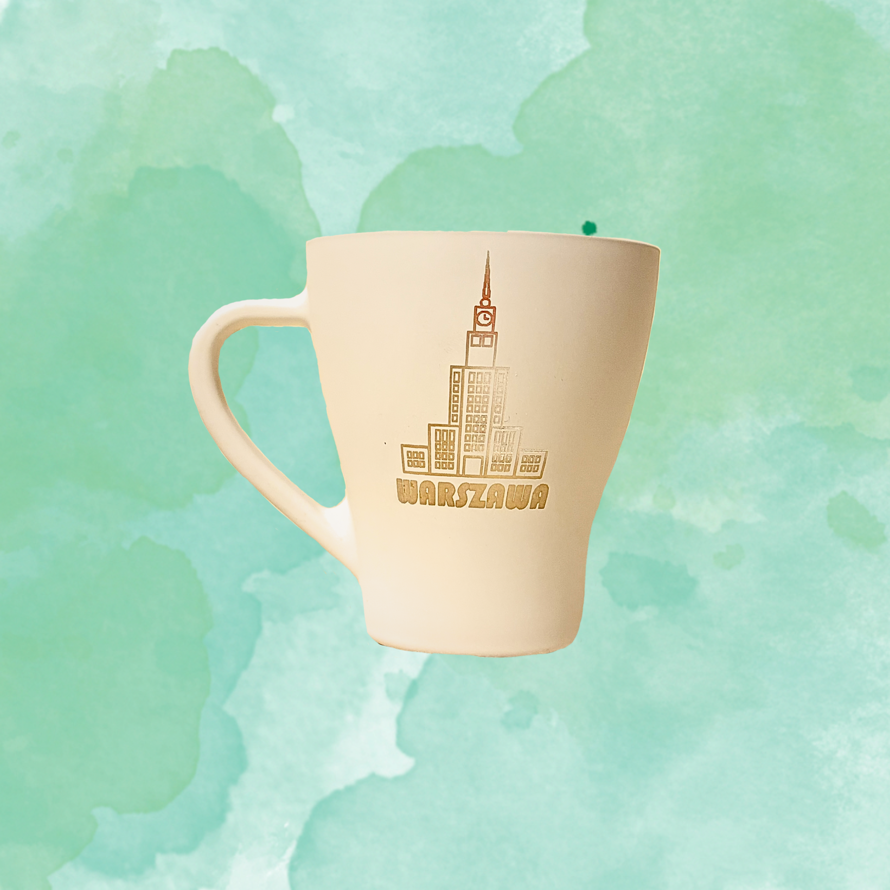 Kubek biały ze złotym środkiem Pałac Kultury i Nauki